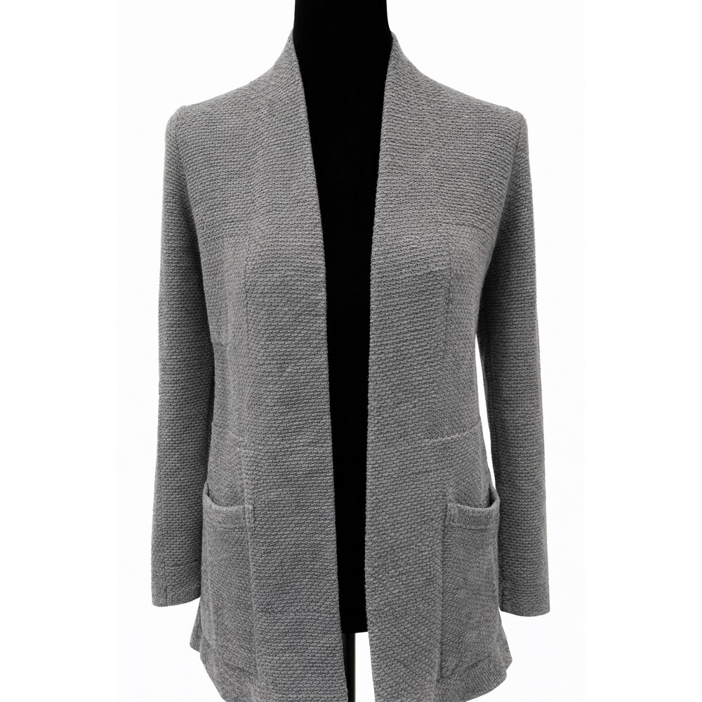 Anthropologie‎ Angel Of The North Open Front Cardigan Size XS Gray Nubby Cotton